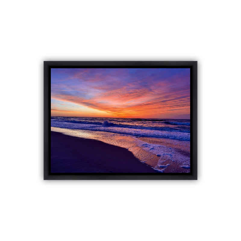 Soft Morning Sky — metal print in black frame