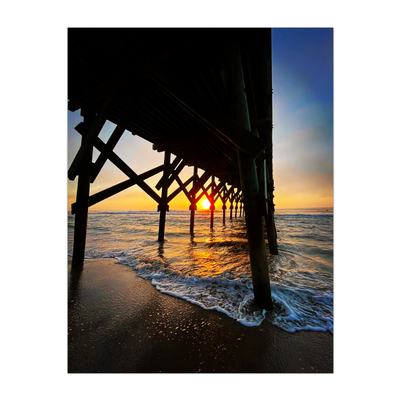 At the Pier — Kure Beach, NC — Wood Print